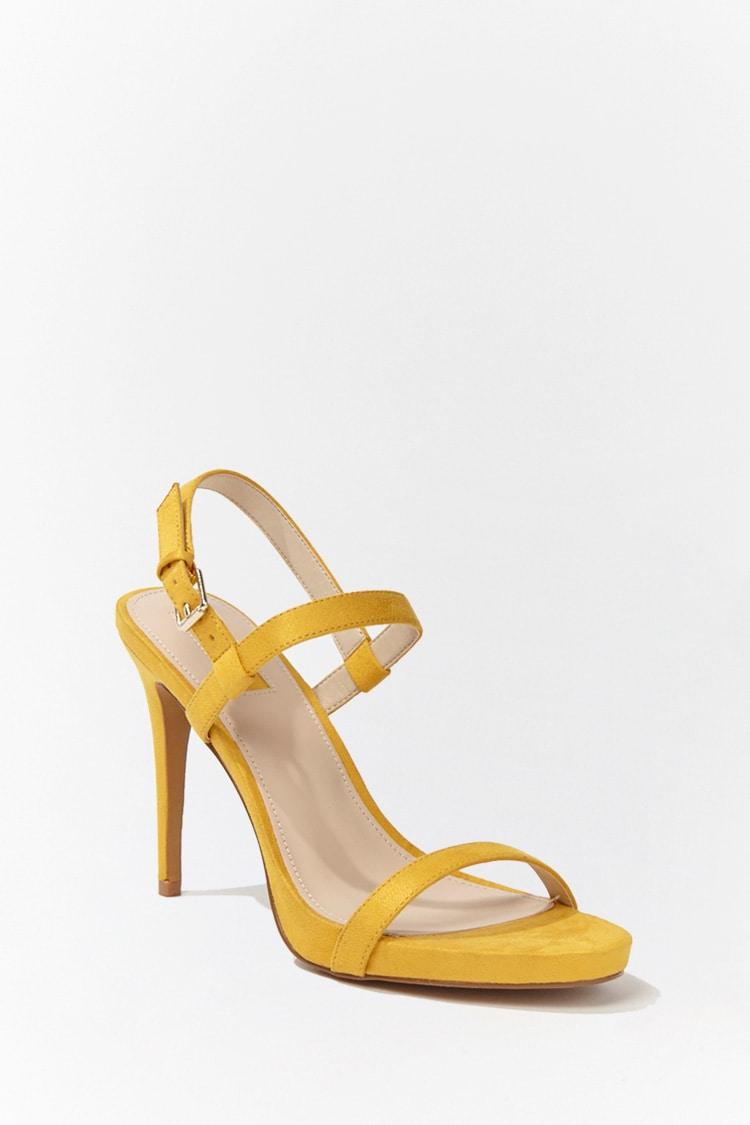 mustard strappy heels