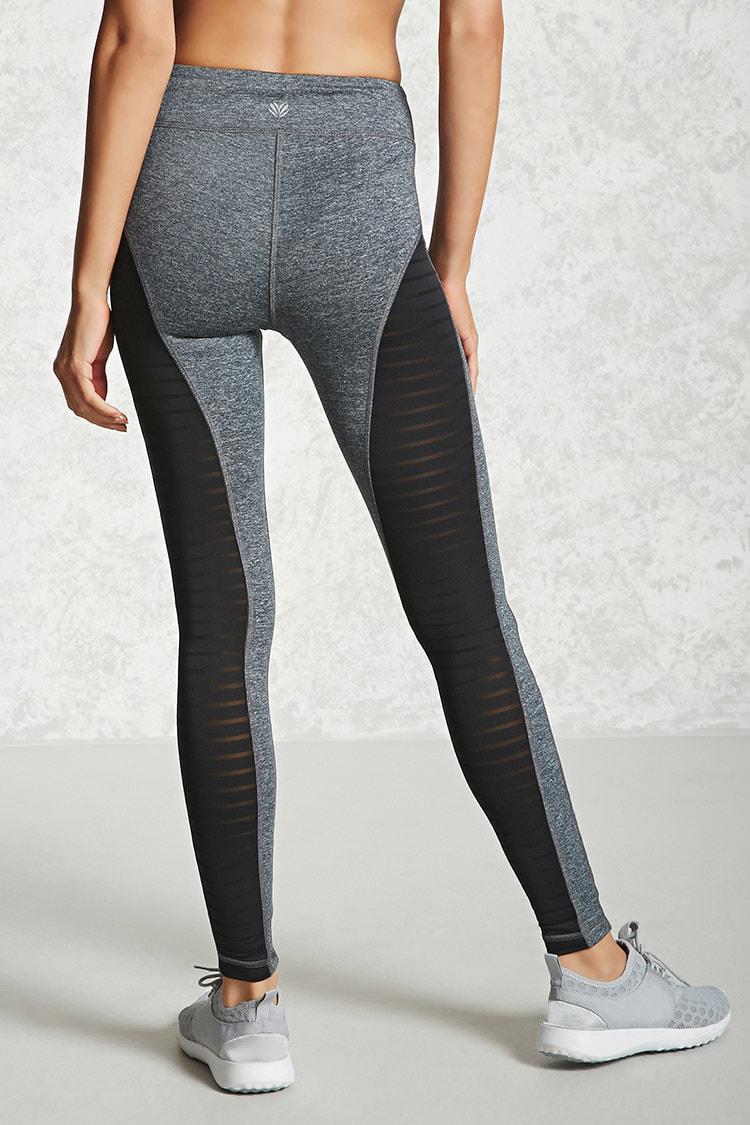 Lyst - Forever 21 Active Striped Leggings in Black Gallery