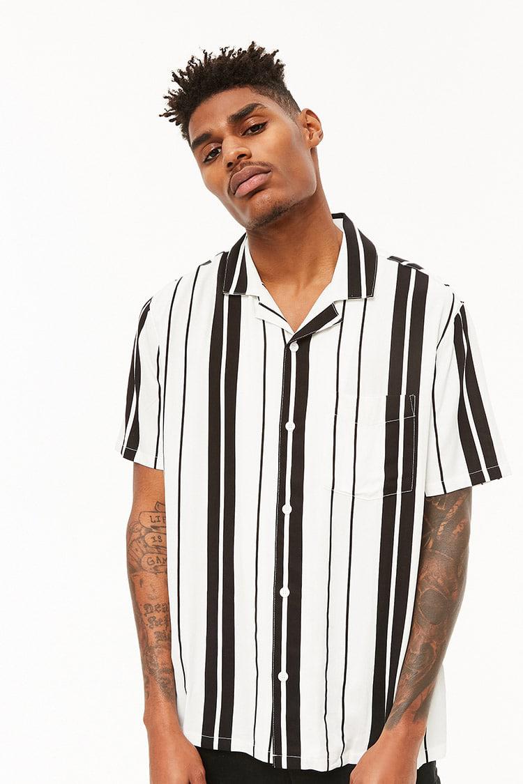 black and white vertical striped shirt forever 21
