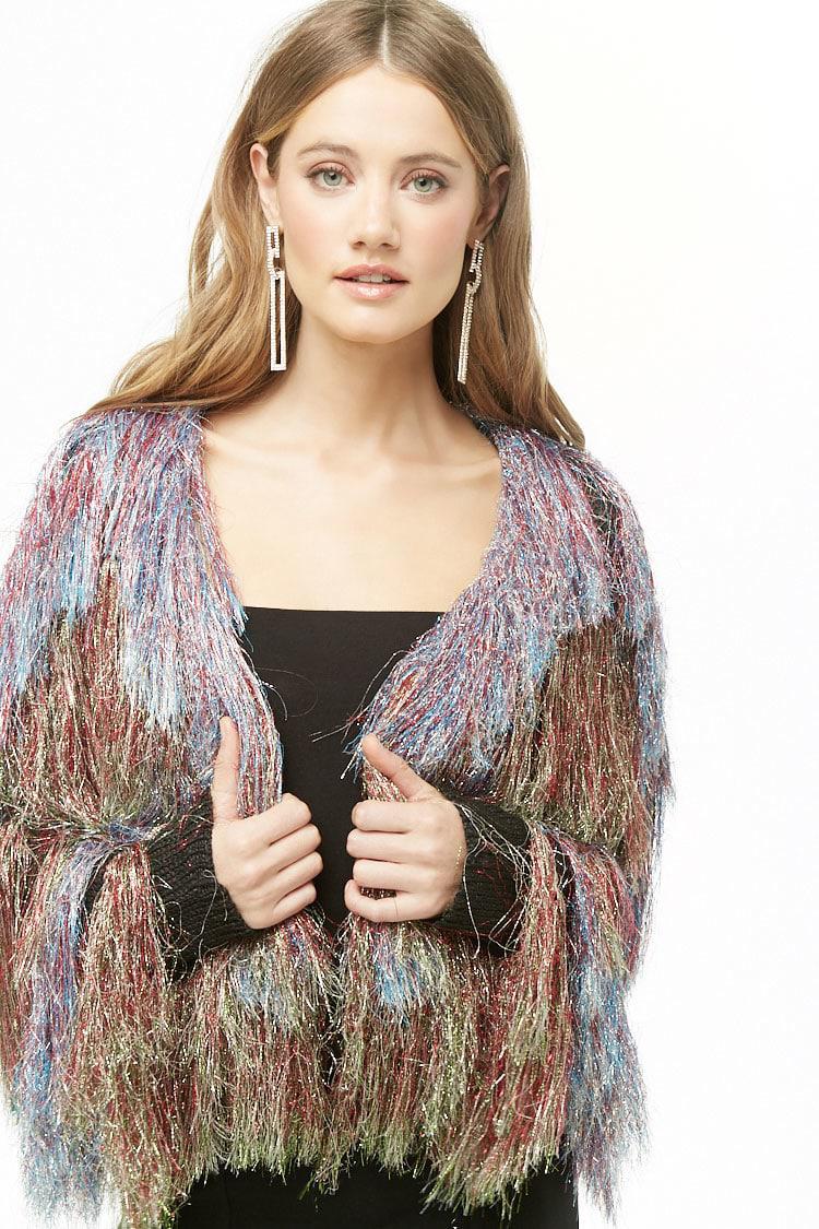 multicolor fringe jacket