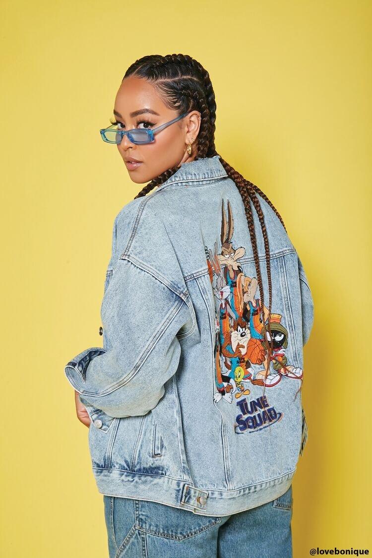 Space Jam Graphic Denim Jacket 
