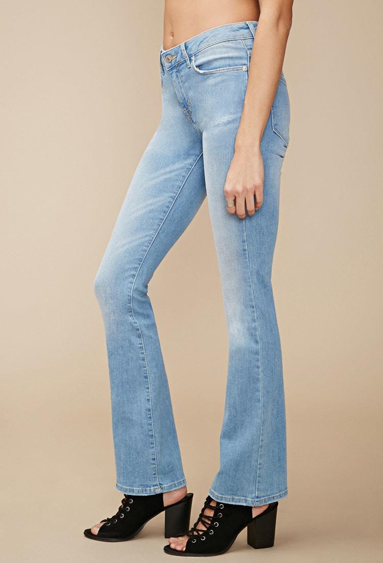 Forever 21 Mid-rise Bootcut Jeans in Light Denim (Blue) | Lyst
