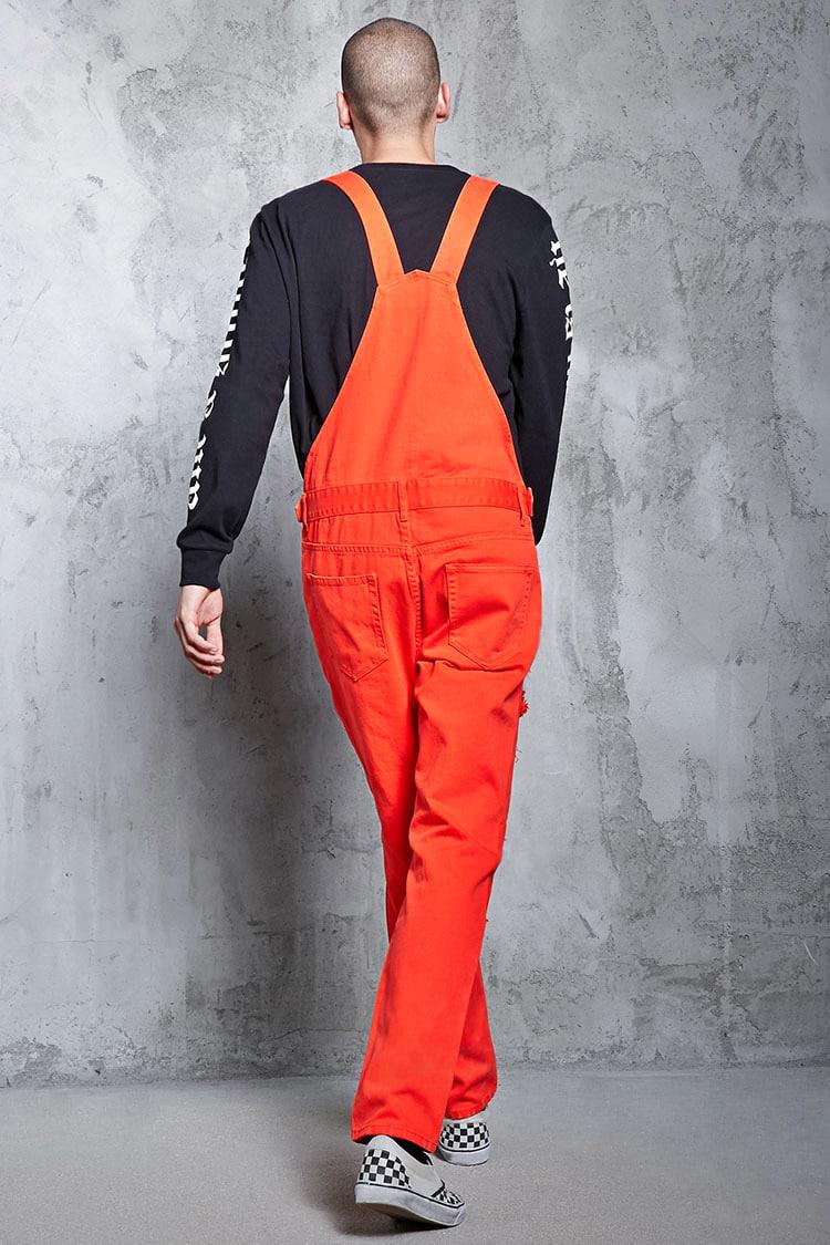 Orange denim overalls Clearance