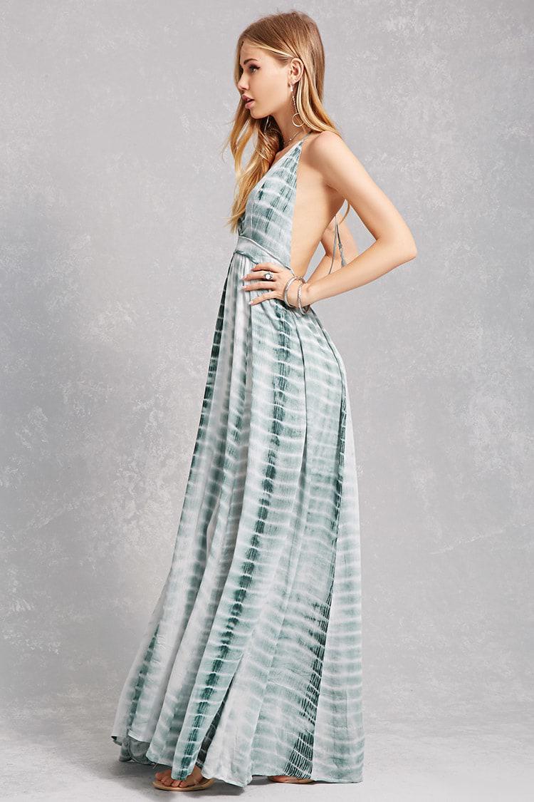 Forever 21 Tie-dye Halter Maxi Dress in 