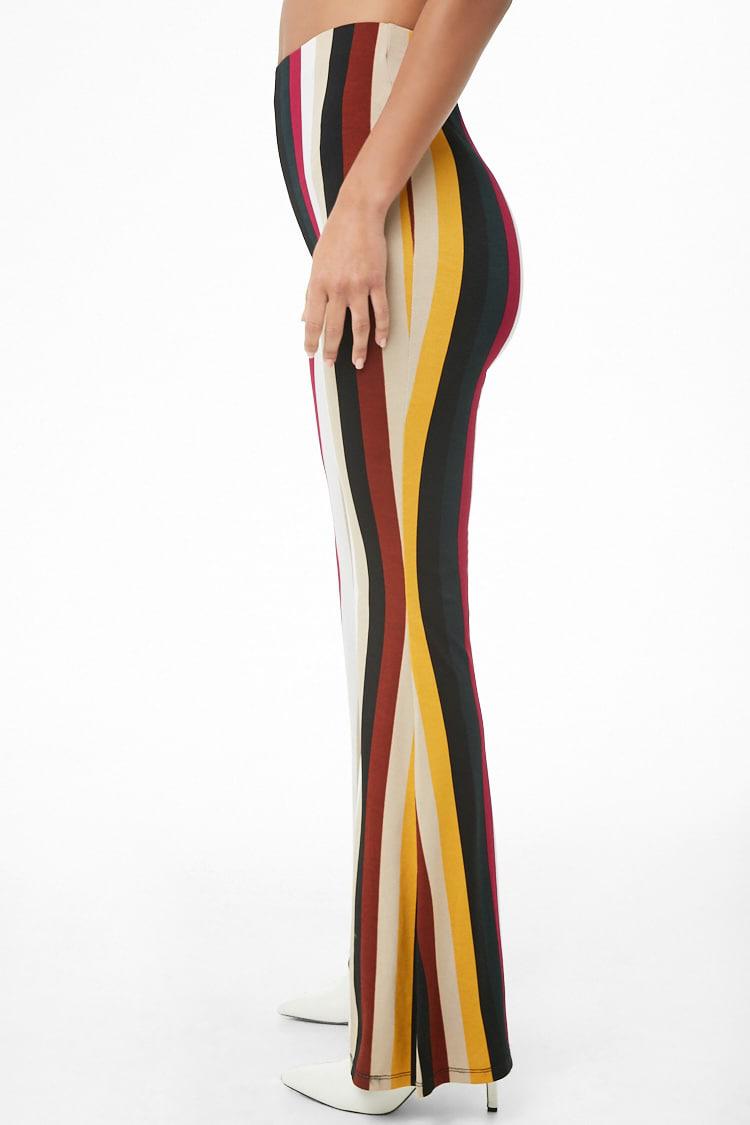 striped flare leggings
