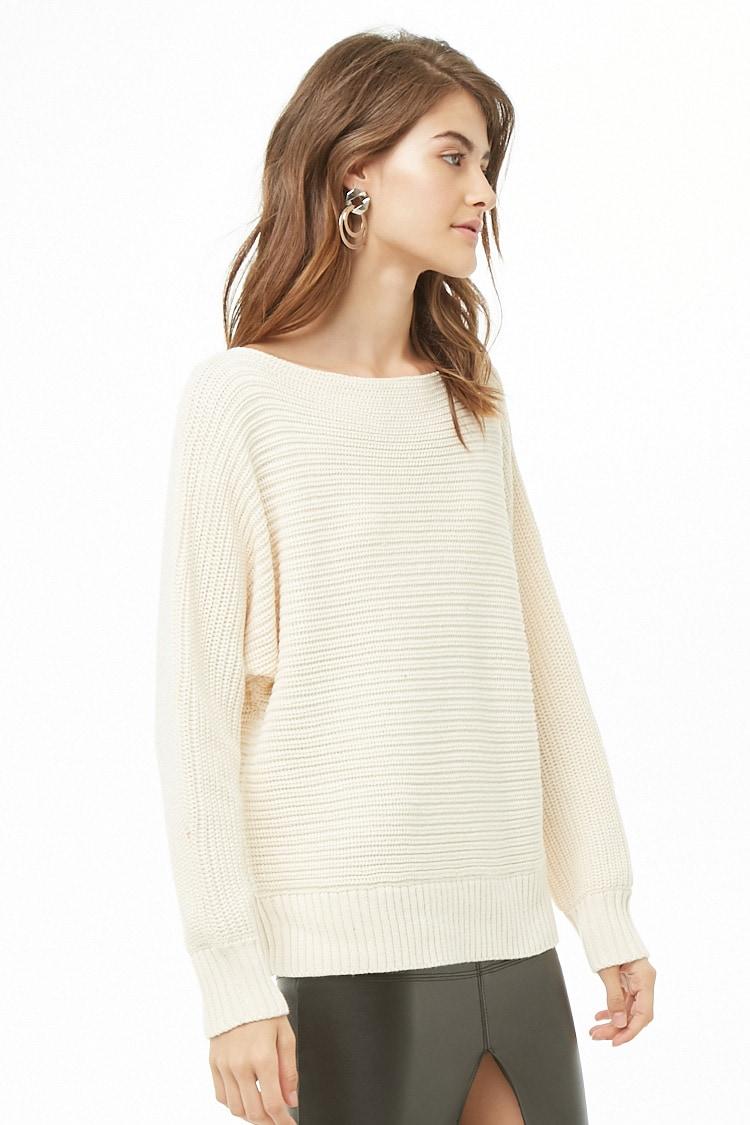 boat neck ribbed sweater