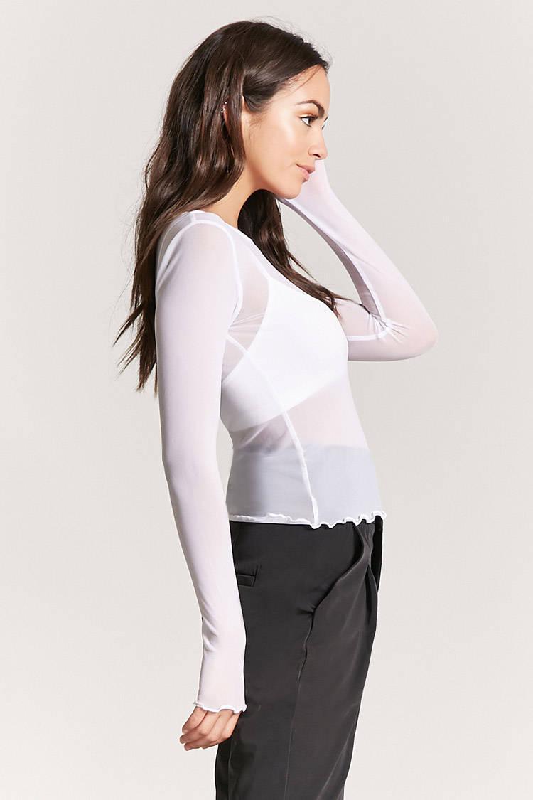 Synthetic Lettuce-edge Sheer Mesh 