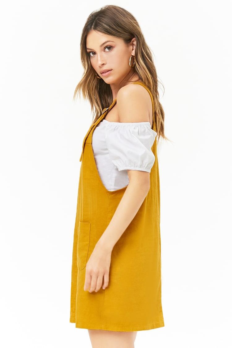 yellow overall dress forever 21