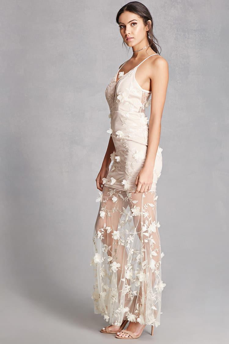 sheer flower dress