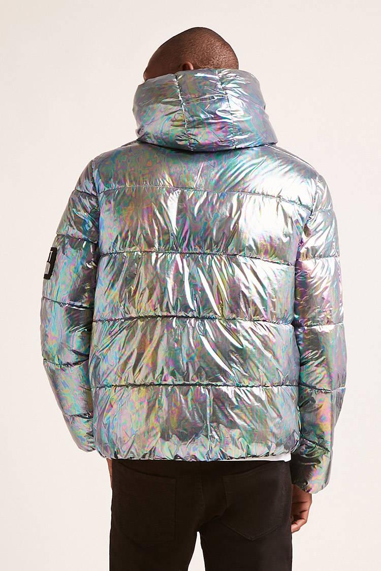 nb at iridescent puffer jacket