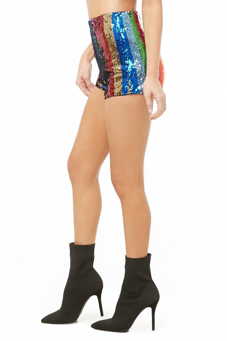 Rainbow sequin shorts Clearance