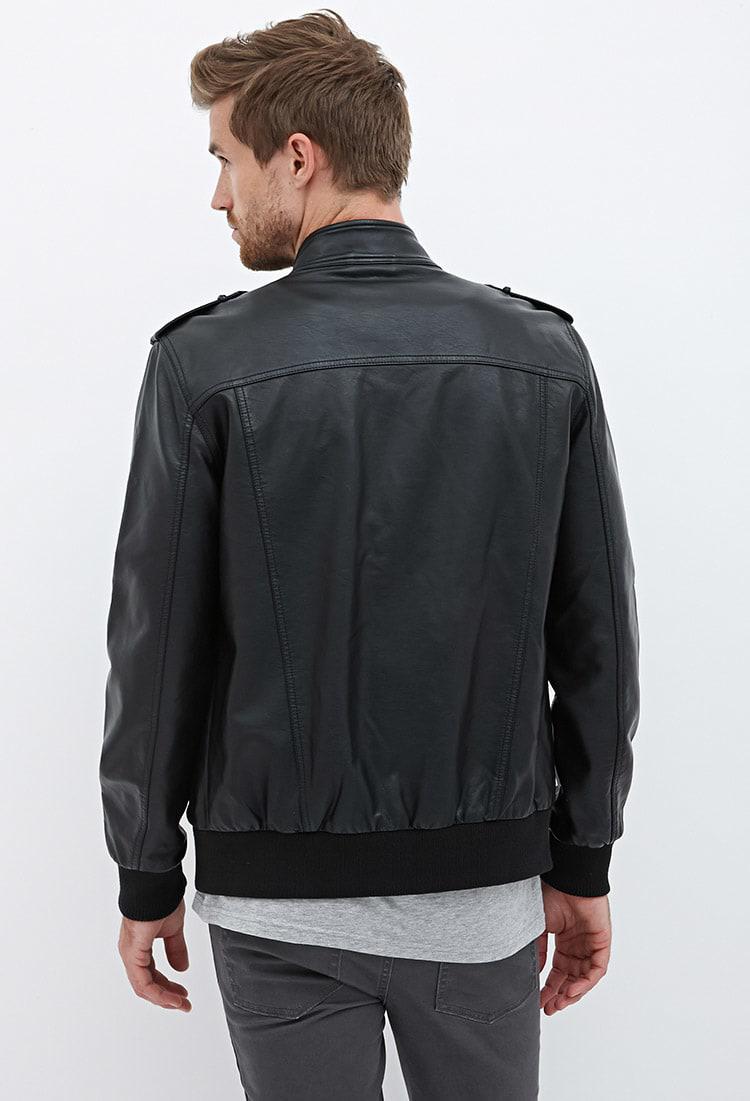 Black Leather Jacket Mens Forever 21 Photos