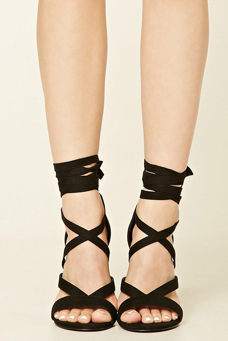 Forever 21 Strappy Faux Suede Heels in 