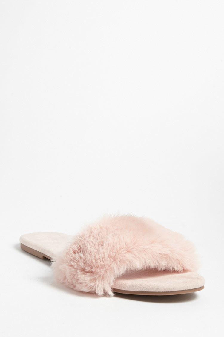 forever 21 fur slides