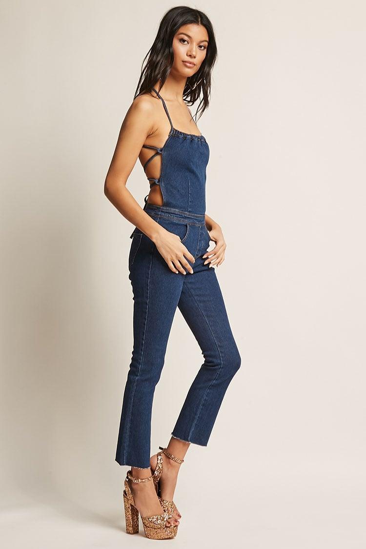 denim cami overalls by forever 21
