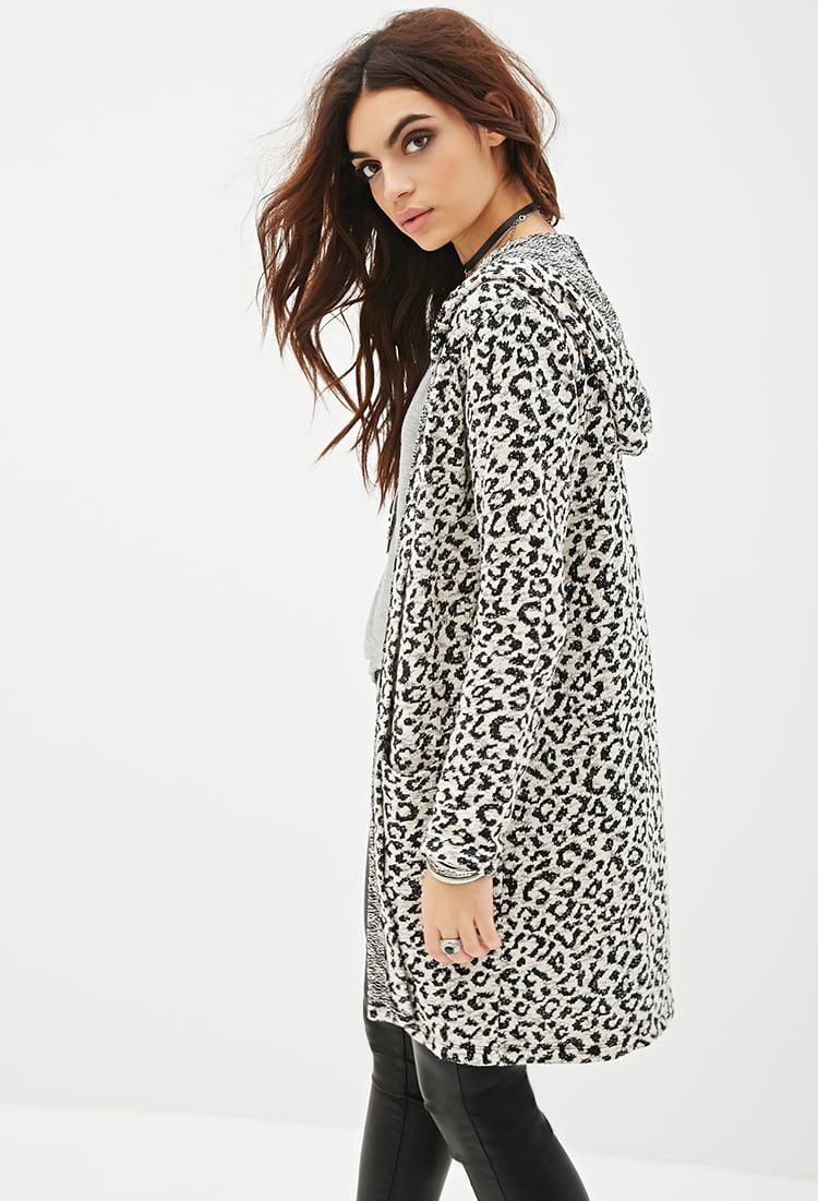 longline leopard print cardigan