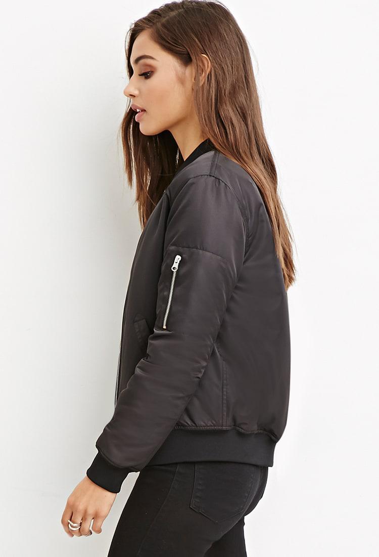 black padded bomber jacket