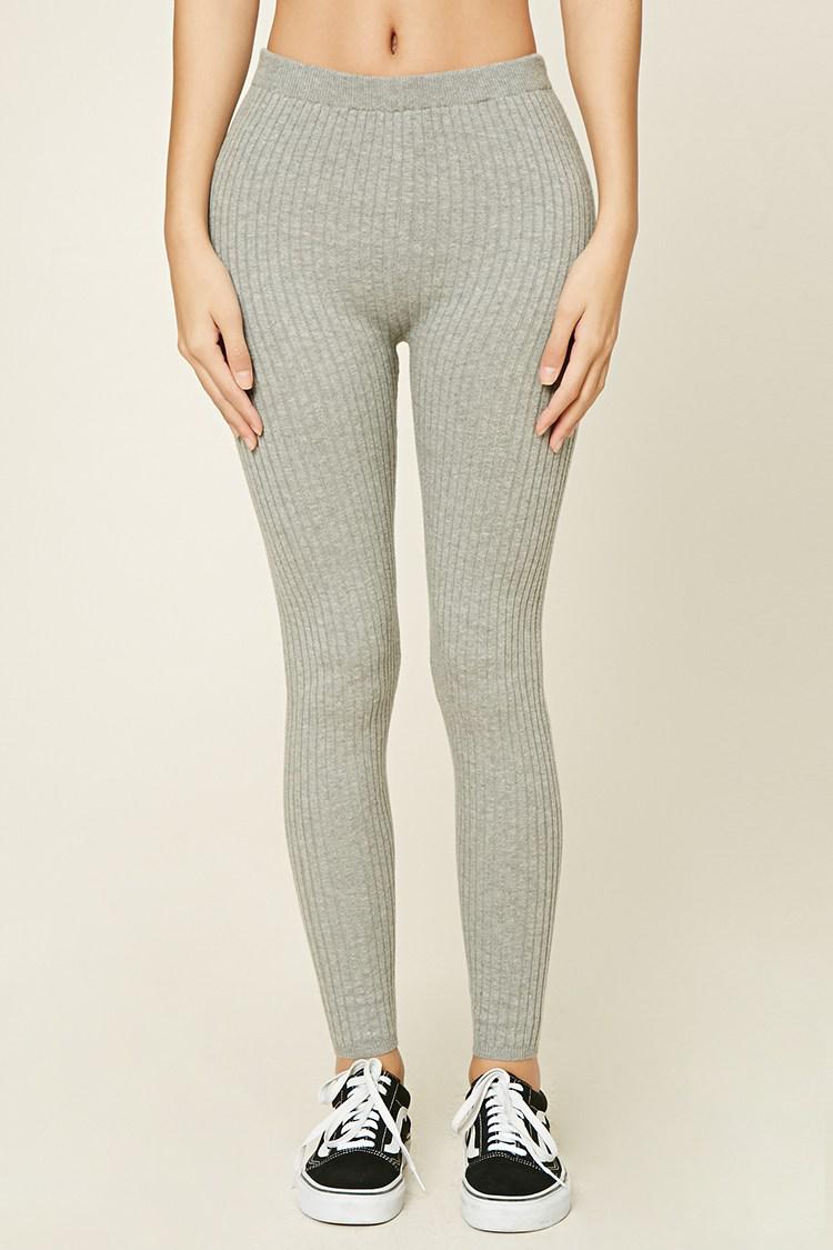 Ribbed Sweater Knit Leggings 