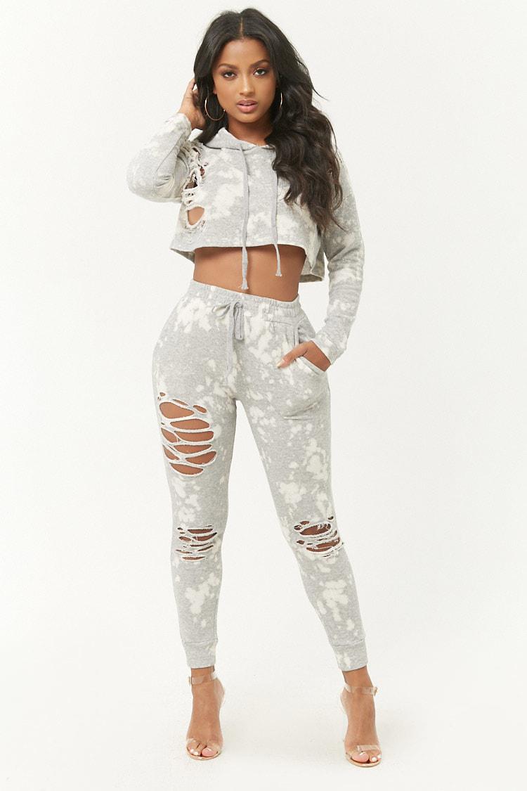 grey sweatpants bleached