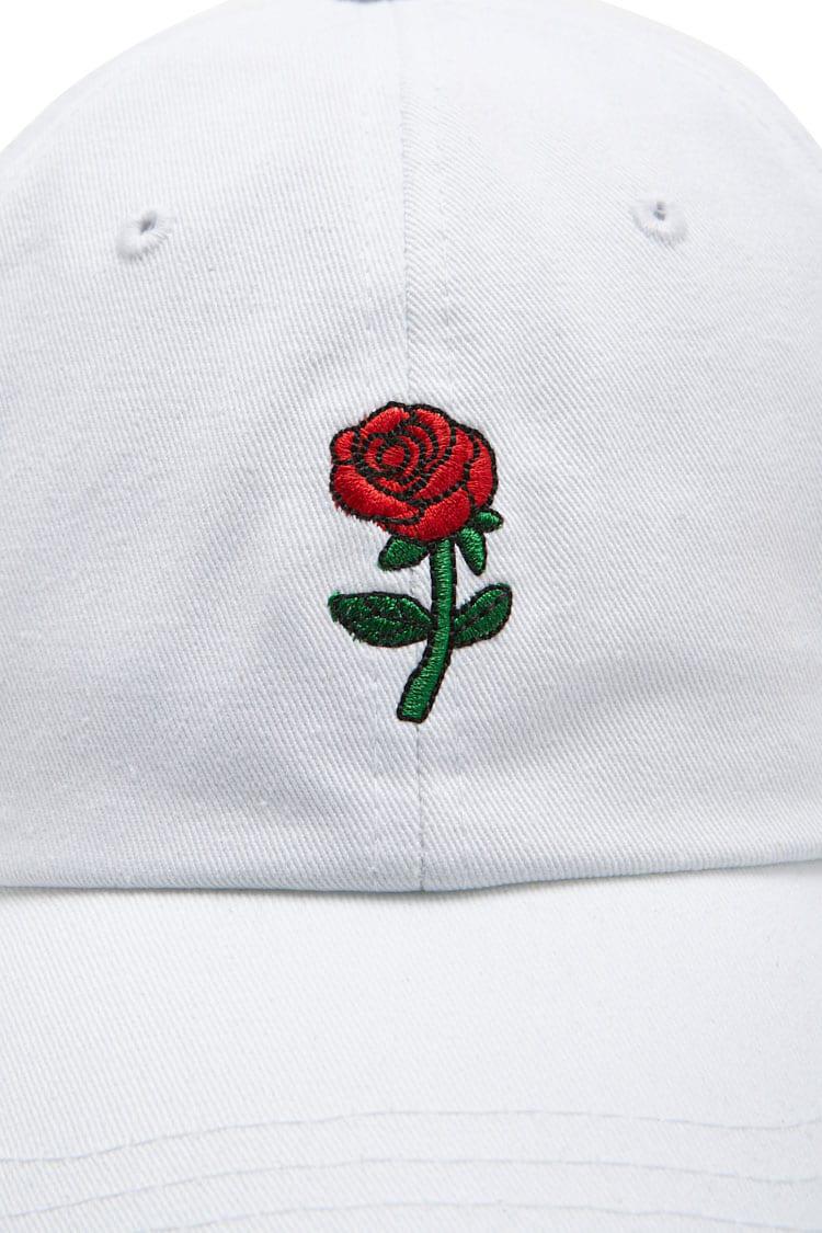 Forever 21 Cotton Men Embroidered Rose Patch Dad Hat in White/Red (White)  for Men | Lyst