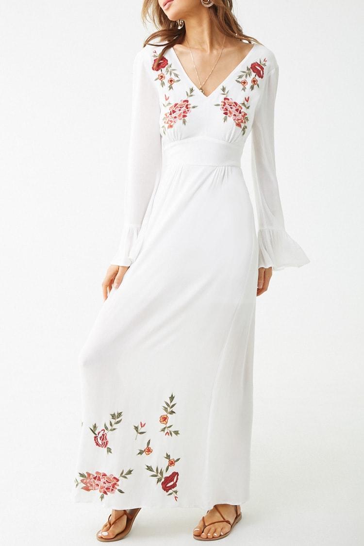 embroidered maxi dress forever 21