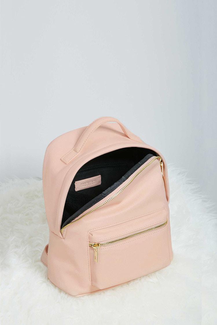 light pink leather mini backpack