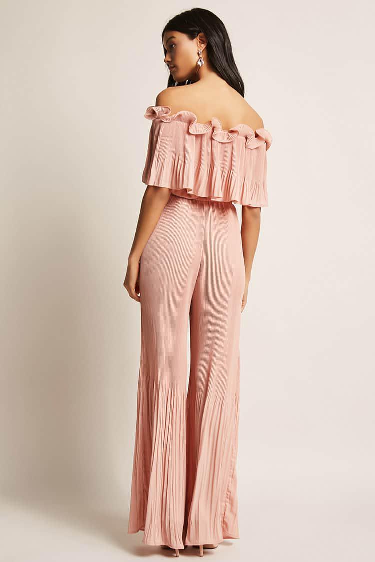 Pleated chiffon jumpsuit Clearance