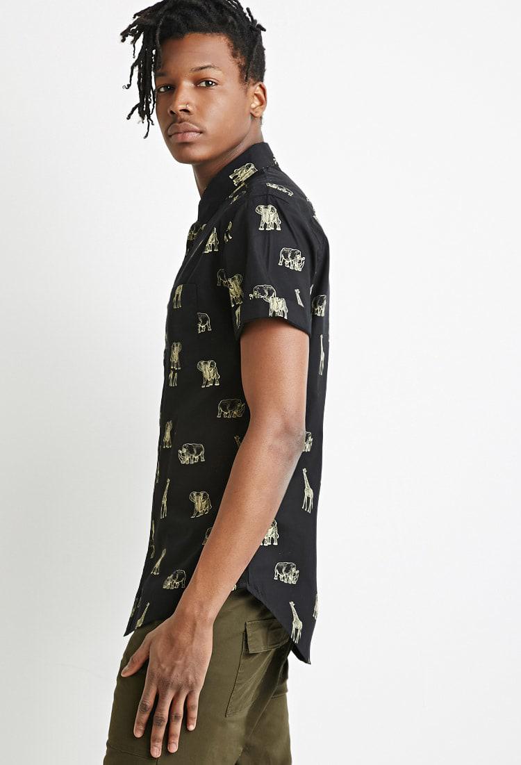 Cotton Safari Animal Print Shirt 