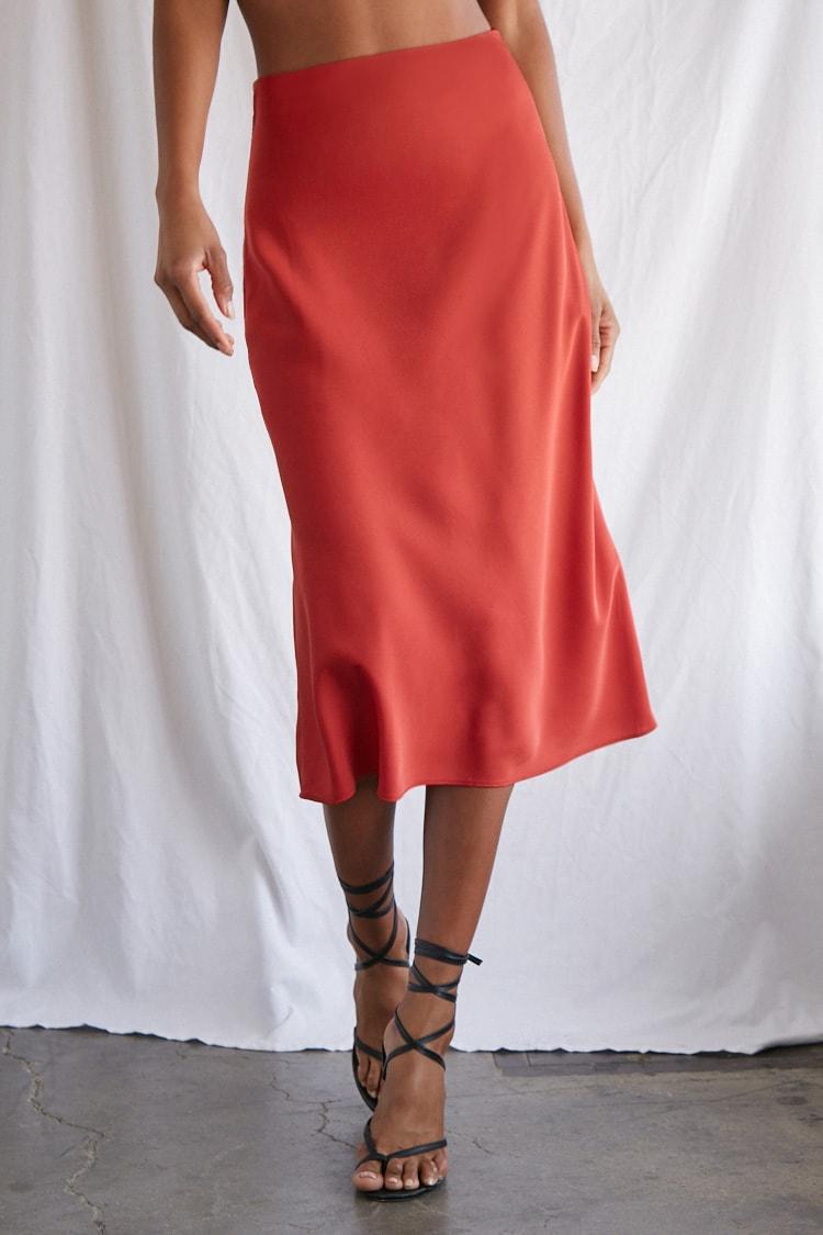 rust slip skirt