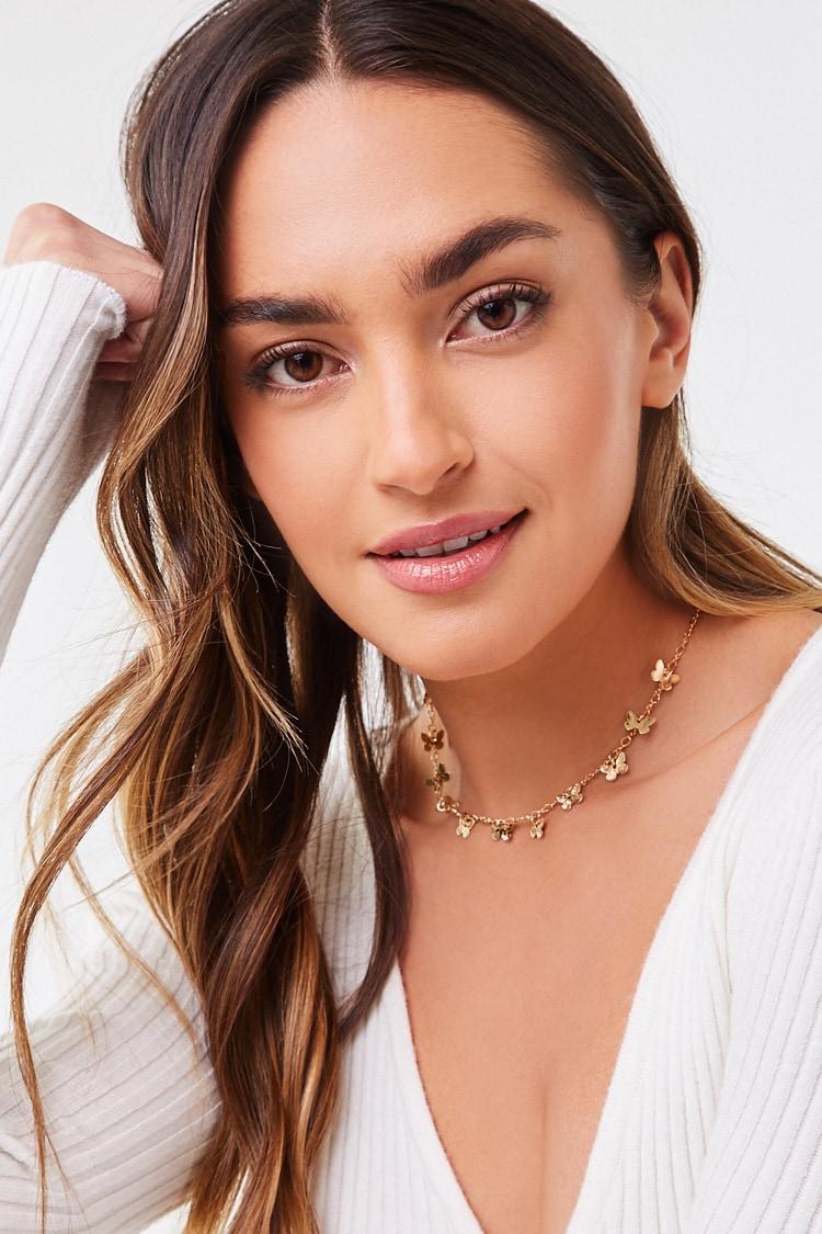 Download Forever 21 Butterfly Charm Necklace In Gold Metallic Lyst