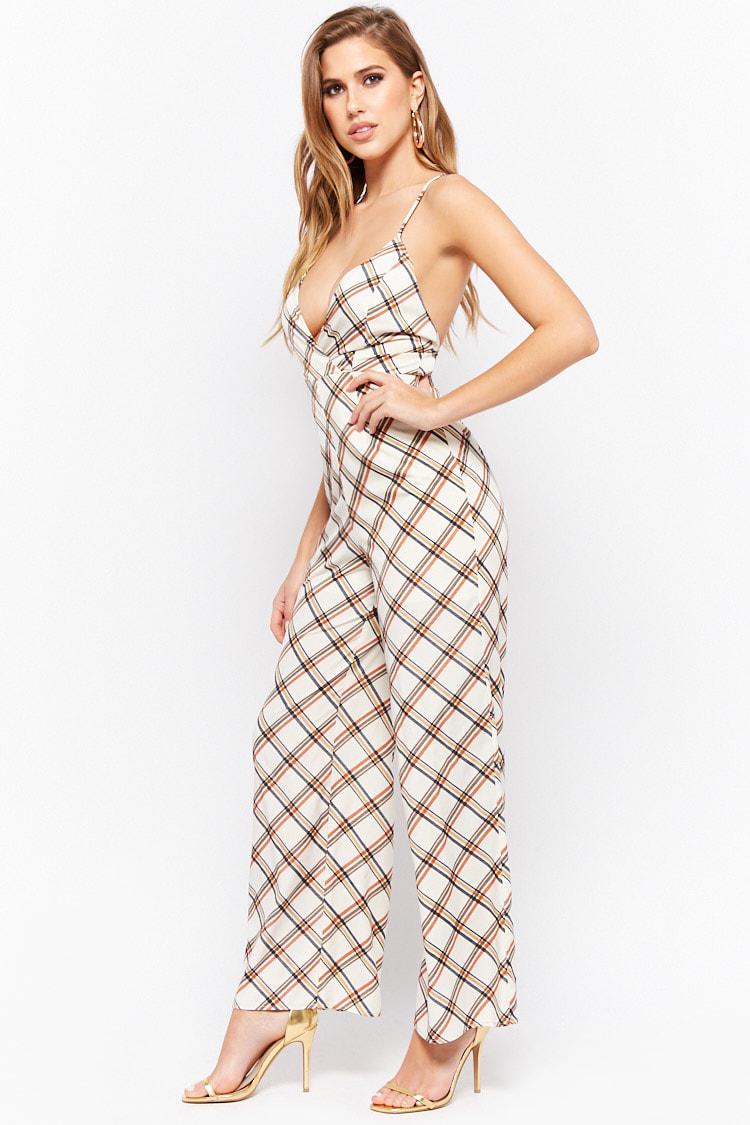 forever 21 plaid jumpsuit