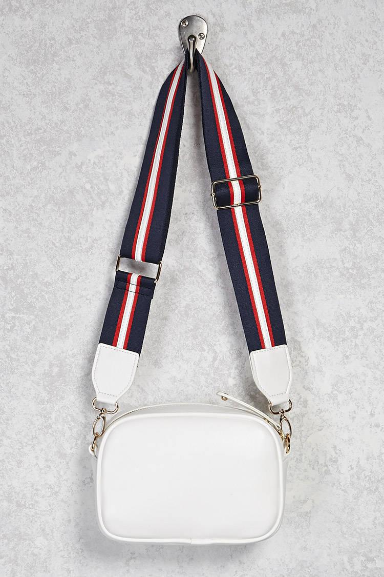 striped strap crossbody bag