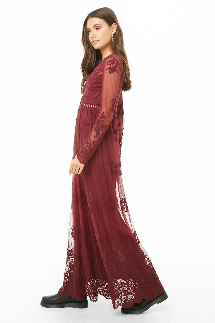 forever 21 sheer embroidered maxi dress