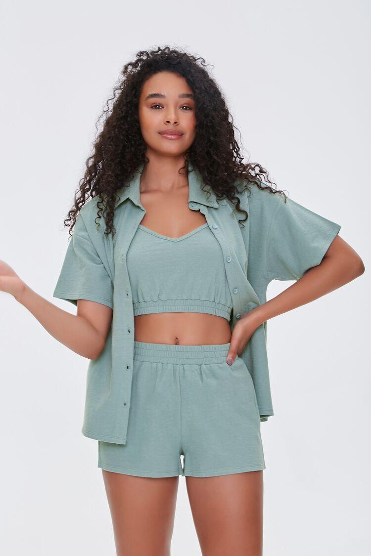 Forever 21 Cotton Terry Cloth Shirt 