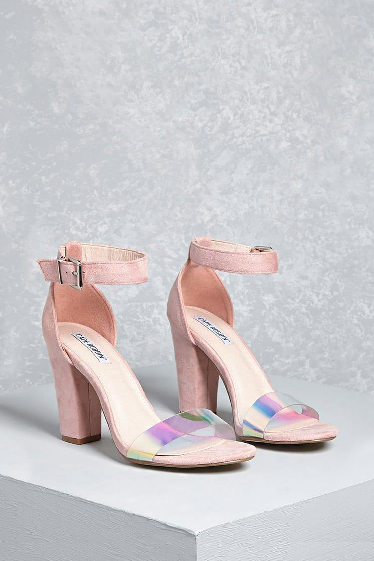 Forever 21 Faux Suede Iridescent Heels 