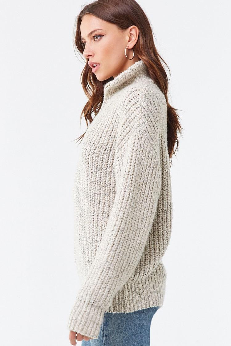 ribbed zip sweater