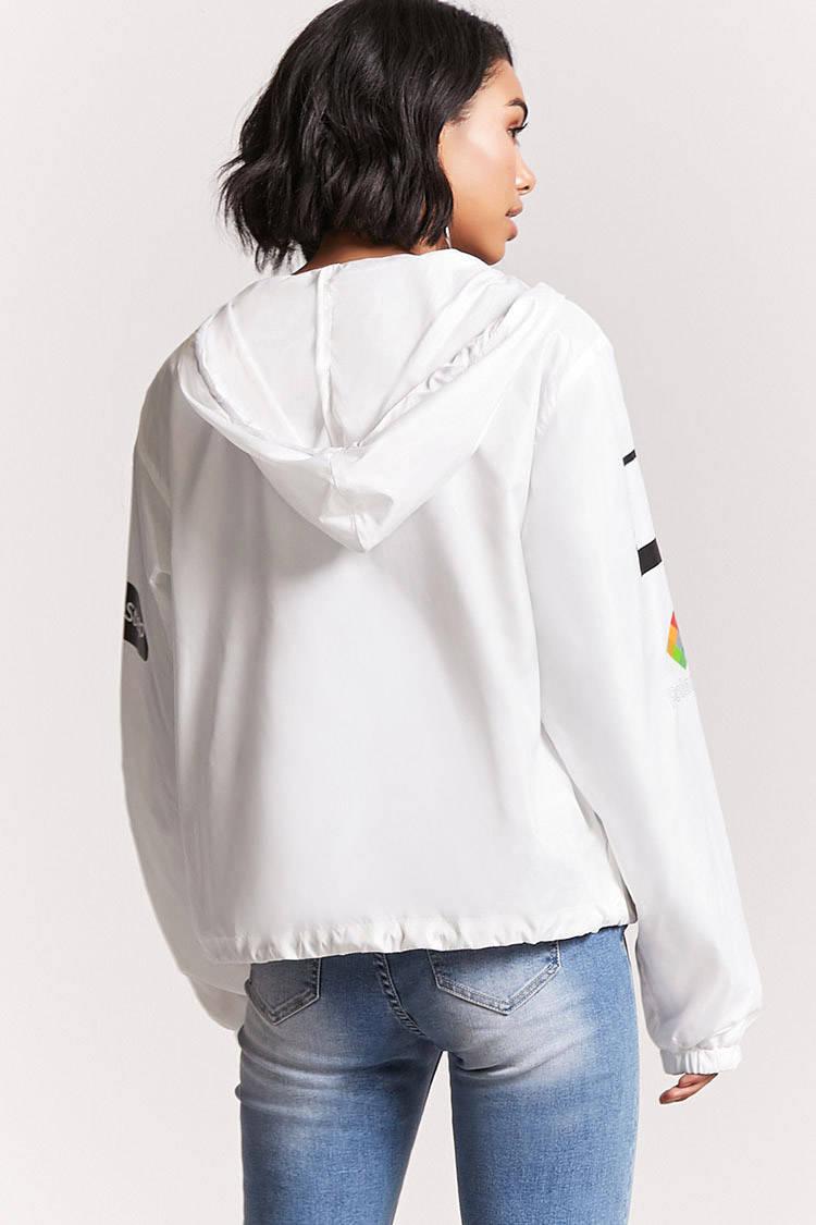 Synthetic Polaroid Hooded Windbreaker 