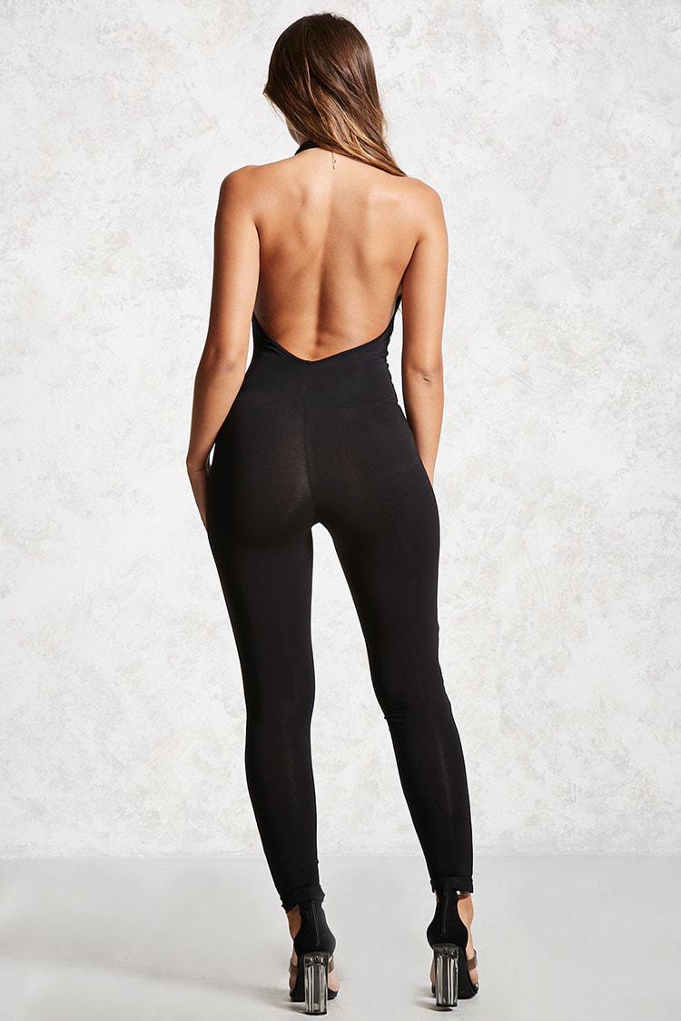 knit halter jumpsuit
