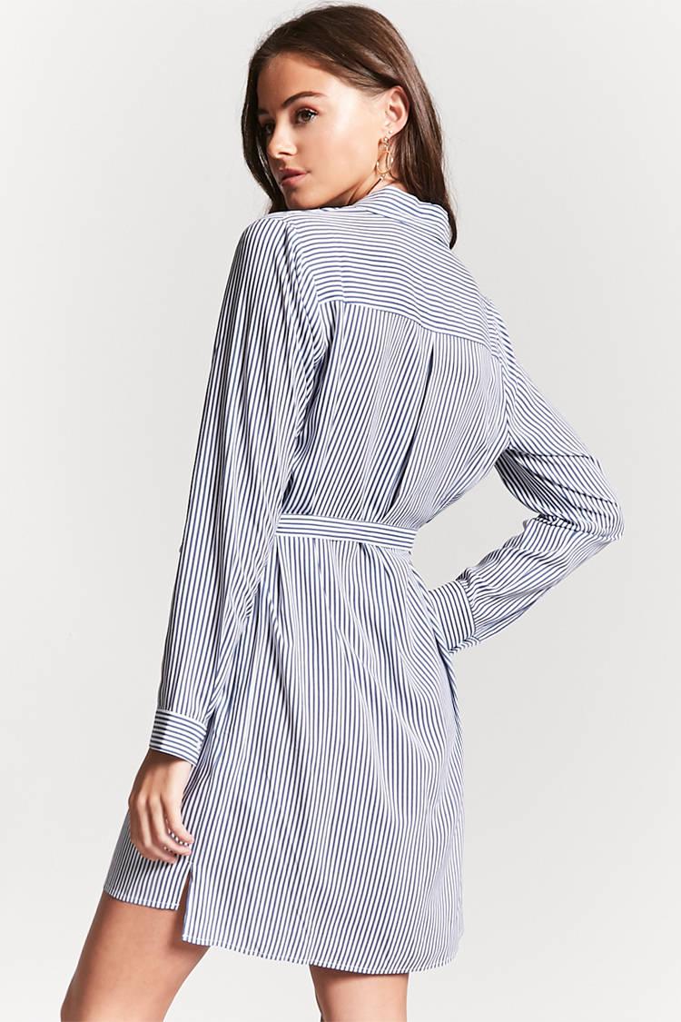 blue and white striped dress forever 21