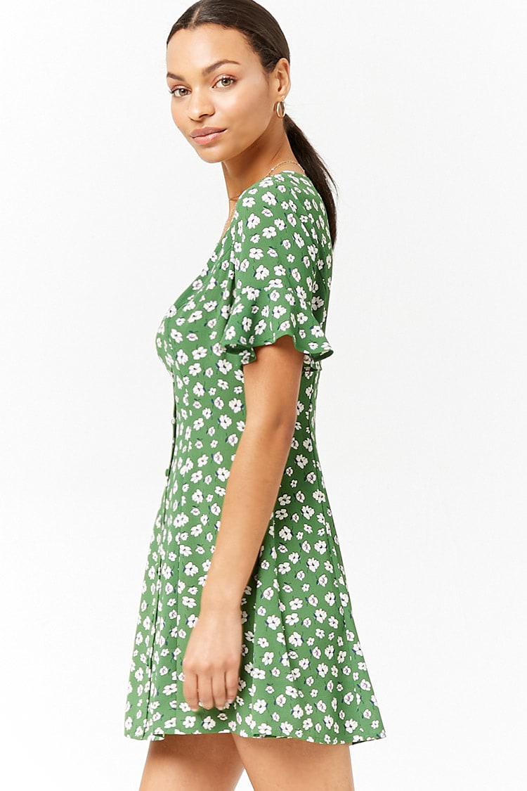 forever 21 green floral dress