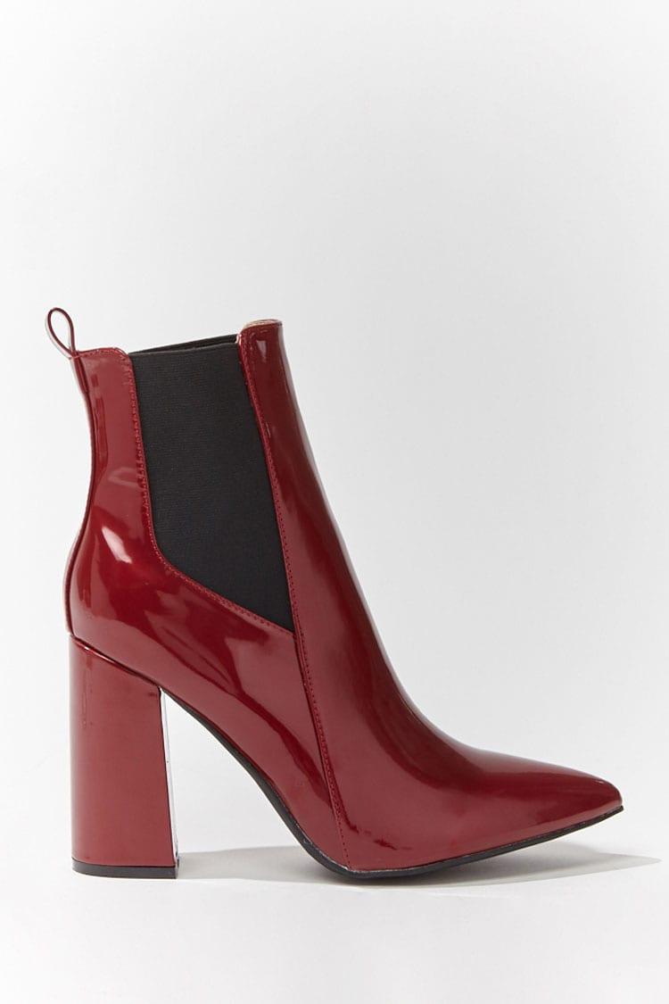 red patent leather boots forever 21