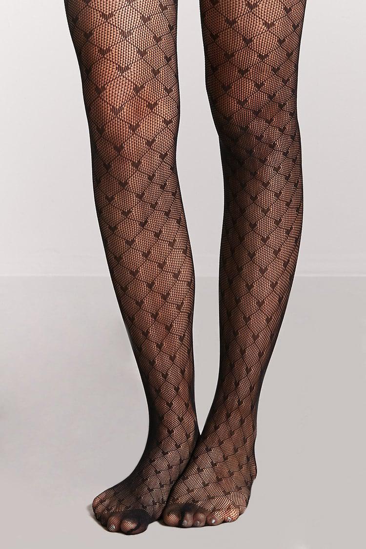 heart fishnet tights