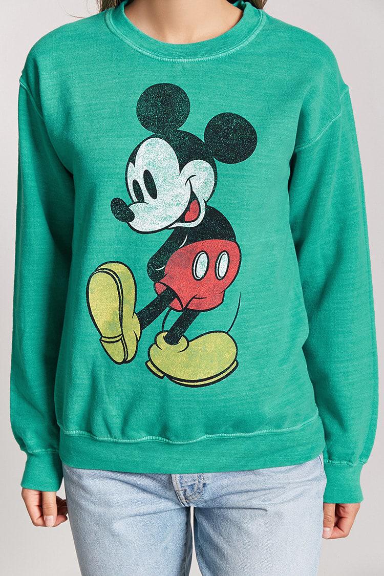 green mickey mouse sweatshirt