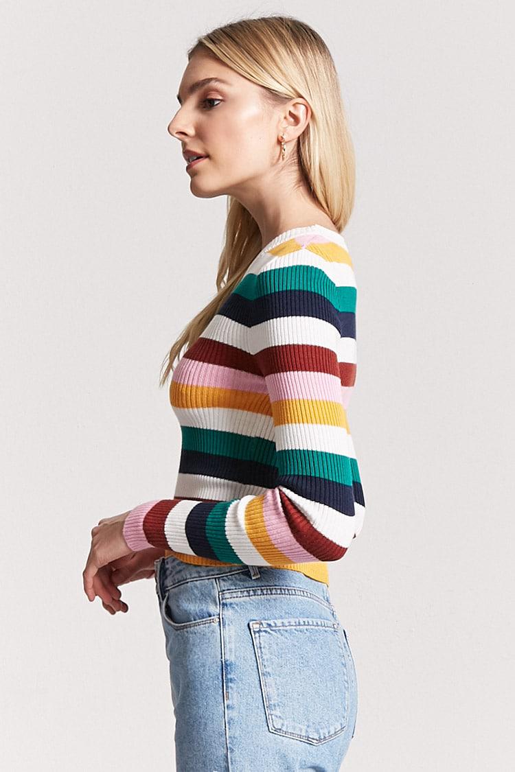 ribbed striped sweater