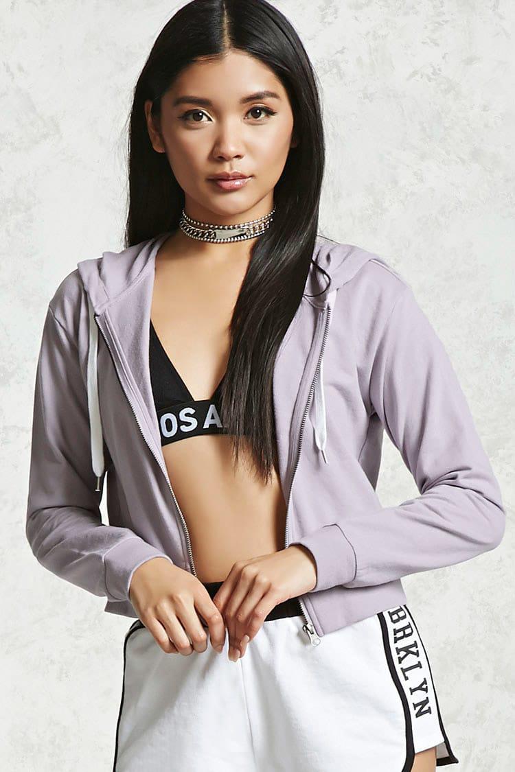 cropped zip up hoodie forever 21