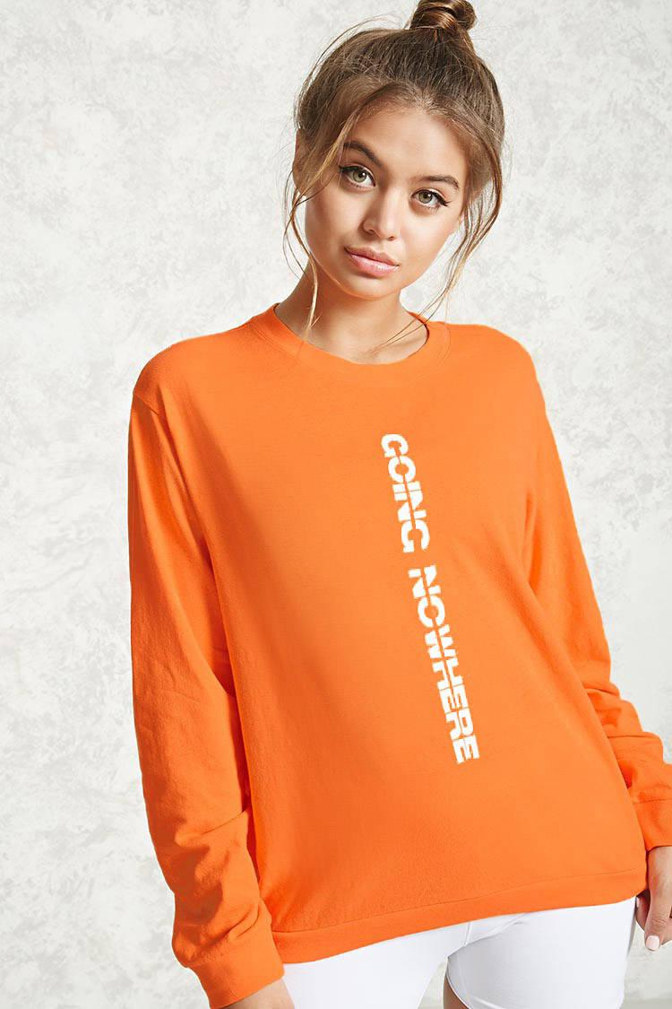 orange long sleeve shirt forever 21