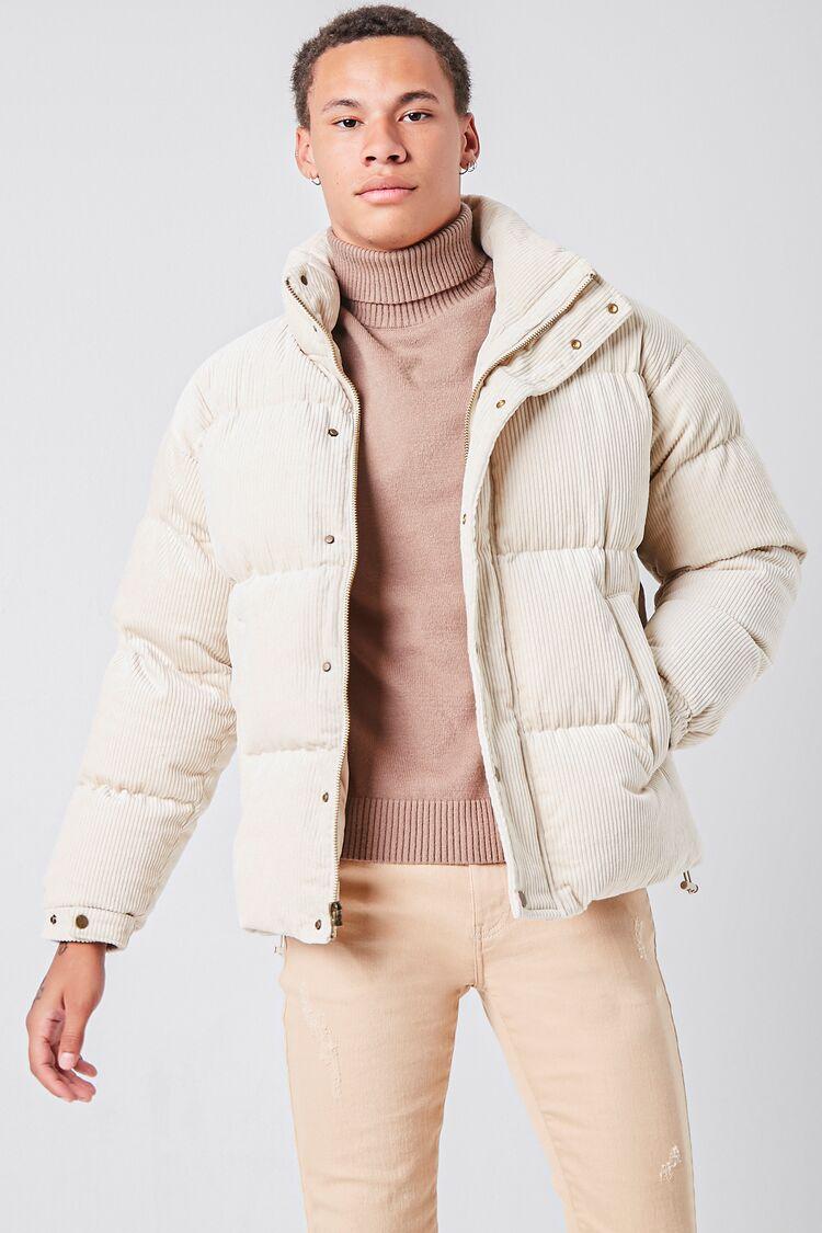 Forever 21 Men Corduroy Puffer Jacket 