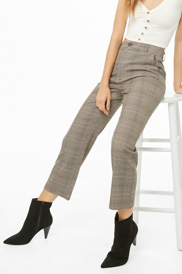 glen plaid ankle pants