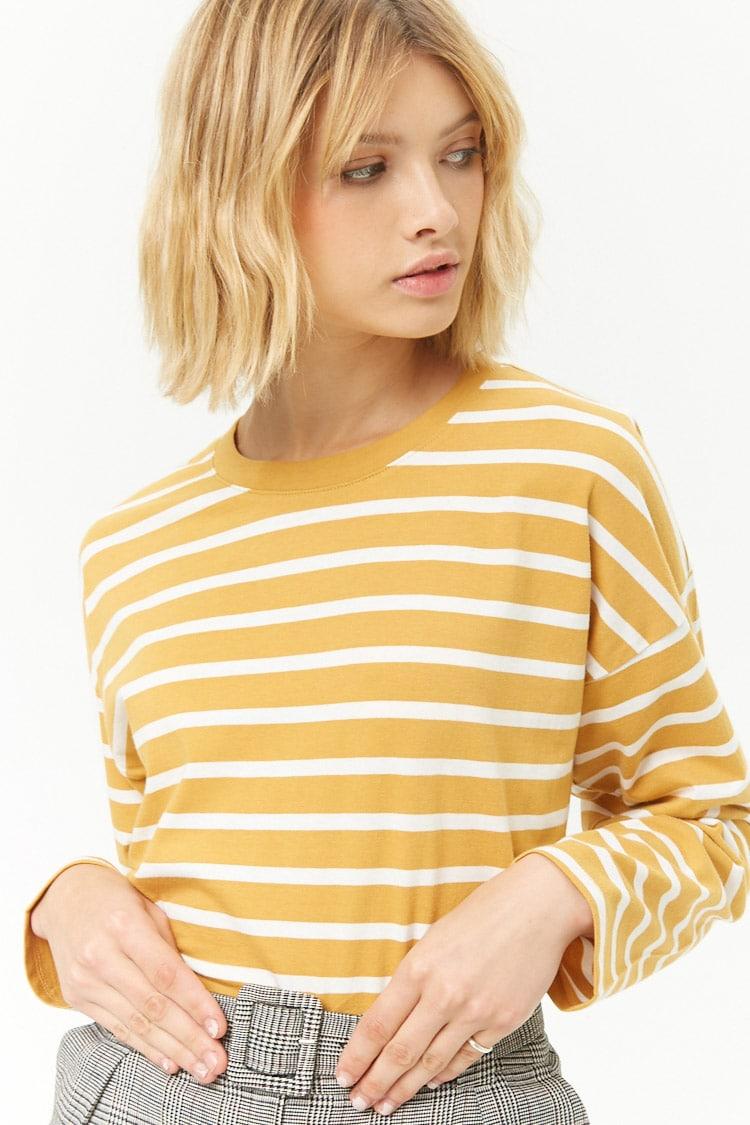 forever 21 striped long sleeve shirt