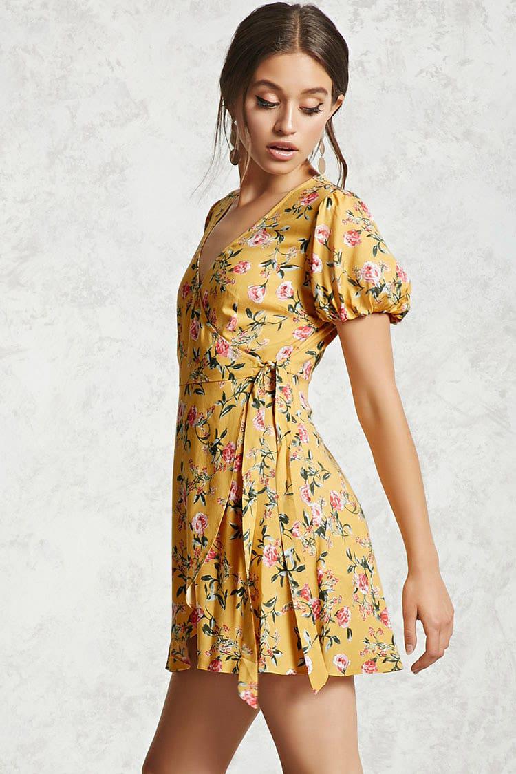 floral wrap dress forever 21